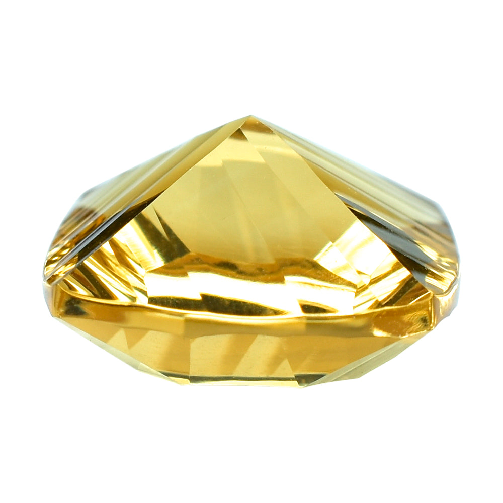 CITRINE (GOLDEN) LONG STEP CONCAVE CUT TRILLION (DES#88) (C-2) 12MM 6.35 Cts.