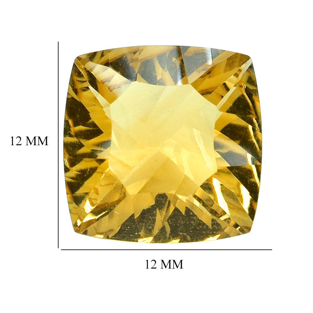 CITRINE (GOLDEN) LONG STEP CONCAVE CUT TRILLION (DES#88) (C-2) 12MM 6.35 Cts.