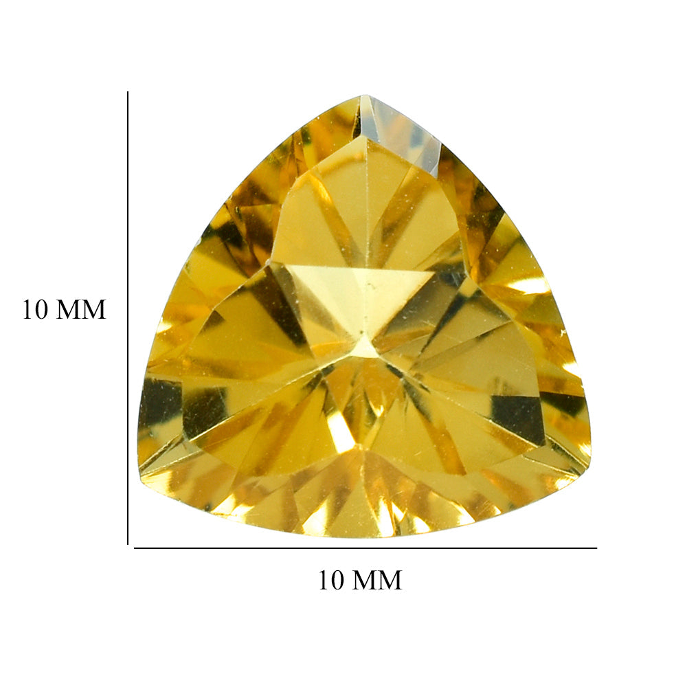 CITRINE (GOLDEN) TRIANGLE TOP DIAMOND CUT BACK TRILLION (DES#90) (C-2) 10MM 3 Cts.