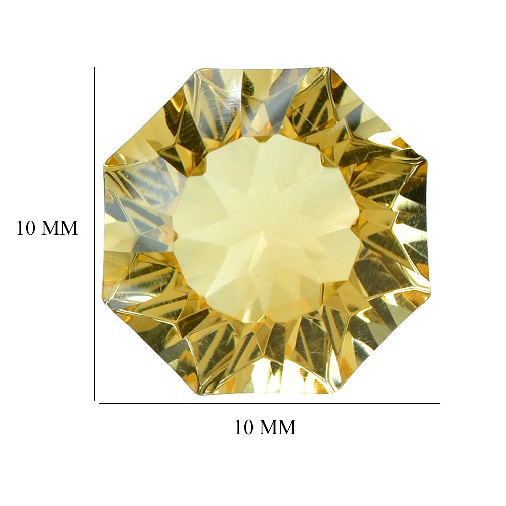 CITRINE (GOLDEN) NINETY CUT ROUND (DES#83) (C-2) 10MM 4.00 Cts.