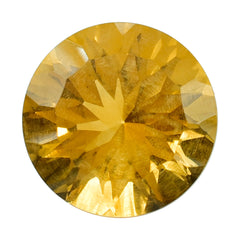 CITRINE (GOLDEN) CONCAVE CUT ROUND (DES#45) (C-1) 10MM 3.40 Cts.