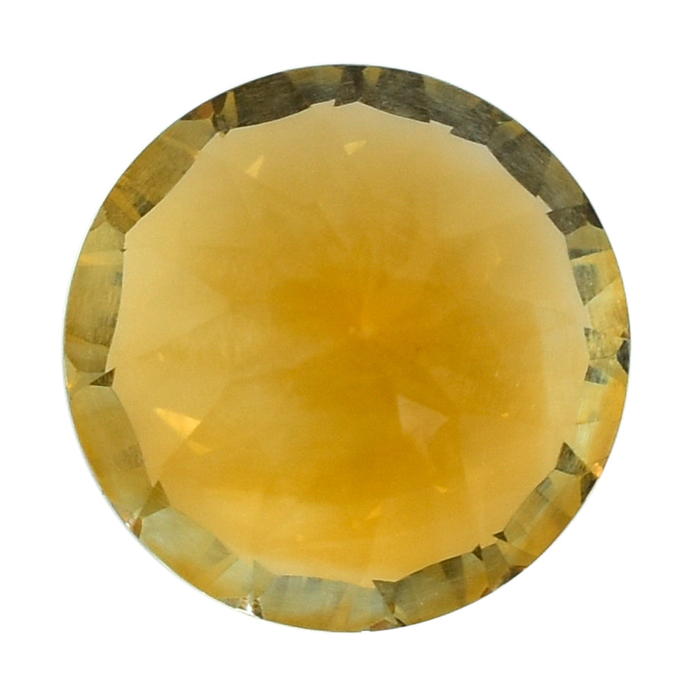 CITRINE (GOLDEN) CONCAVE CUT ROUND (DES#45) (C-1) 10MM 3.40 Cts.