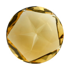 CITRINE (GOLDEN) PENTAGON ROUND WITH STAR CUT BACK (DES#44) C-2 15MM 10.78 Cts.