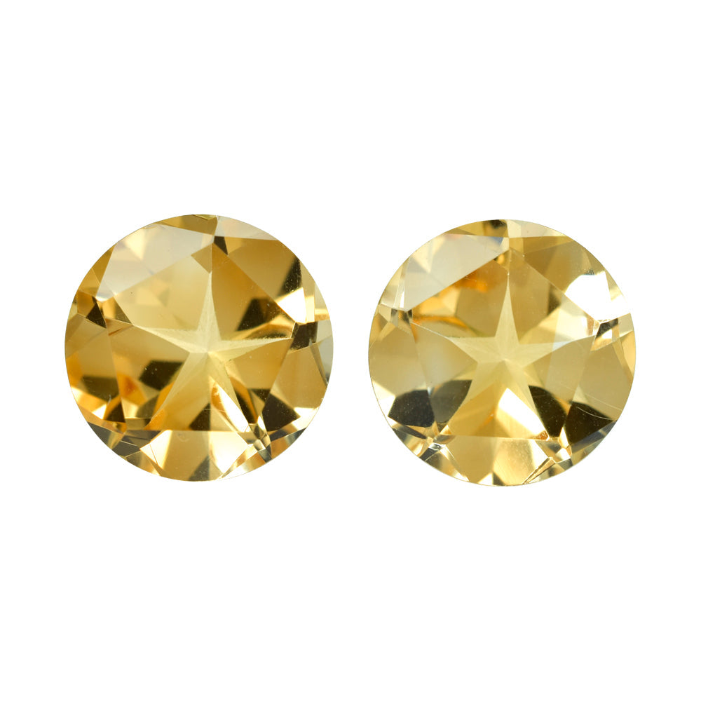 CITRINE (GOLDEN) PENTAGON ROUND WITH STAR CUT BACK (DES#44) C-2 15MM 10.78 Cts.