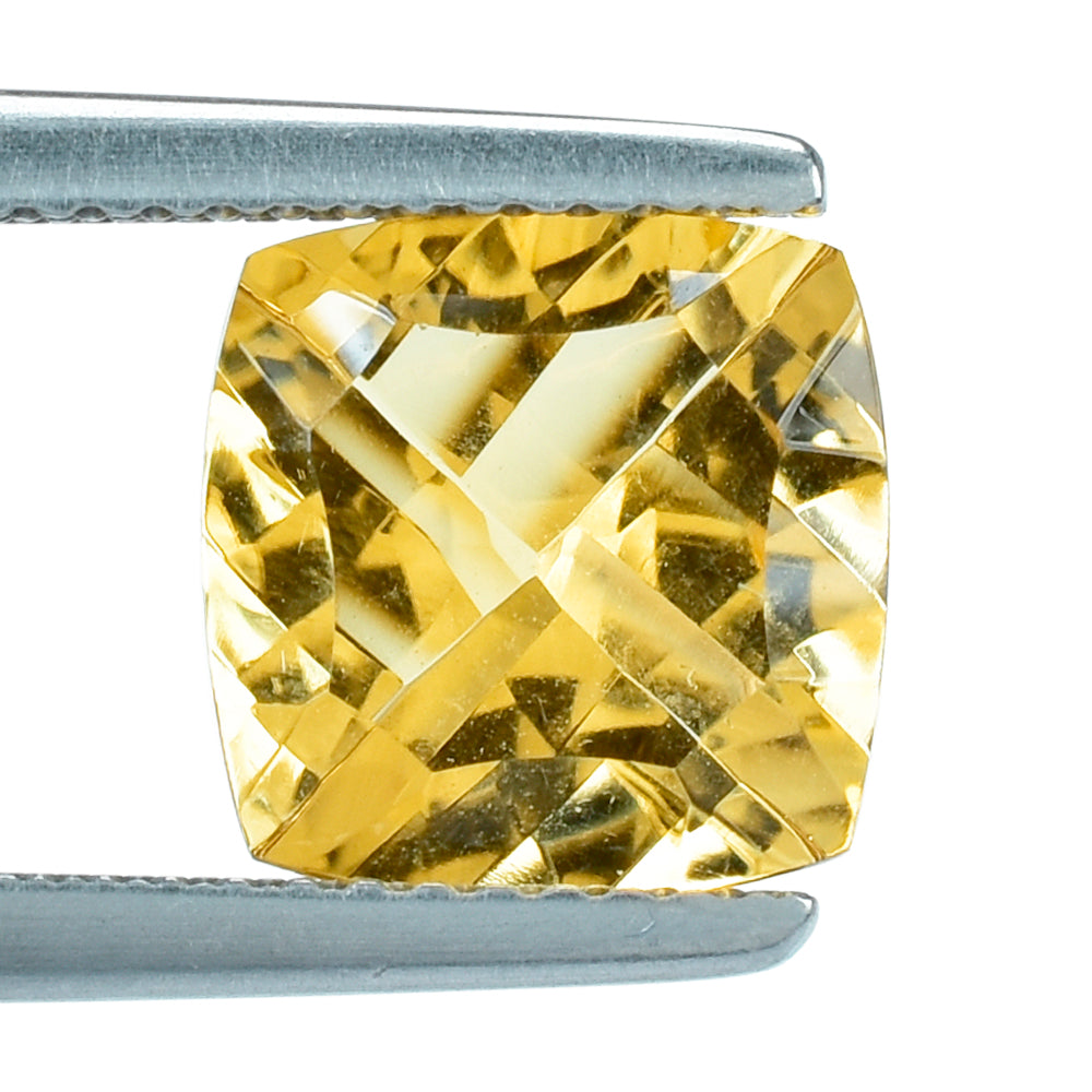 CITRINE (GOLDEN) LONG STEP CONCAVE CUT CUSHION (DES#88) (C-2) 9MM 2.75 Cts.