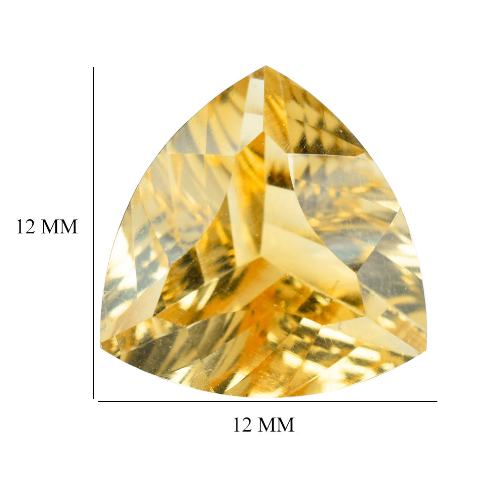 CITRINE (GOLDEN) LONG STEP CUT CONCAVE CUT TRILLION (DES#85) (C-2) 12MM 5.12 Cts.