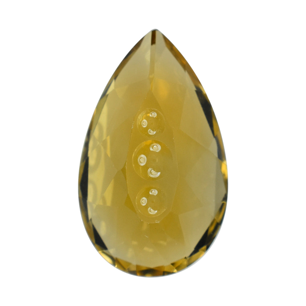 CITRINE (GOLDEN) (SUPER BUBBLE) PEAR (DES#123) (C-2) 20X12MM 10.75 Cts.