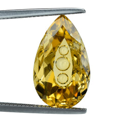 CITRINE (GOLDEN) (SUPER BUBBLE) PEAR (DES#123) (C-2) 20X12MM 10.75 Cts.