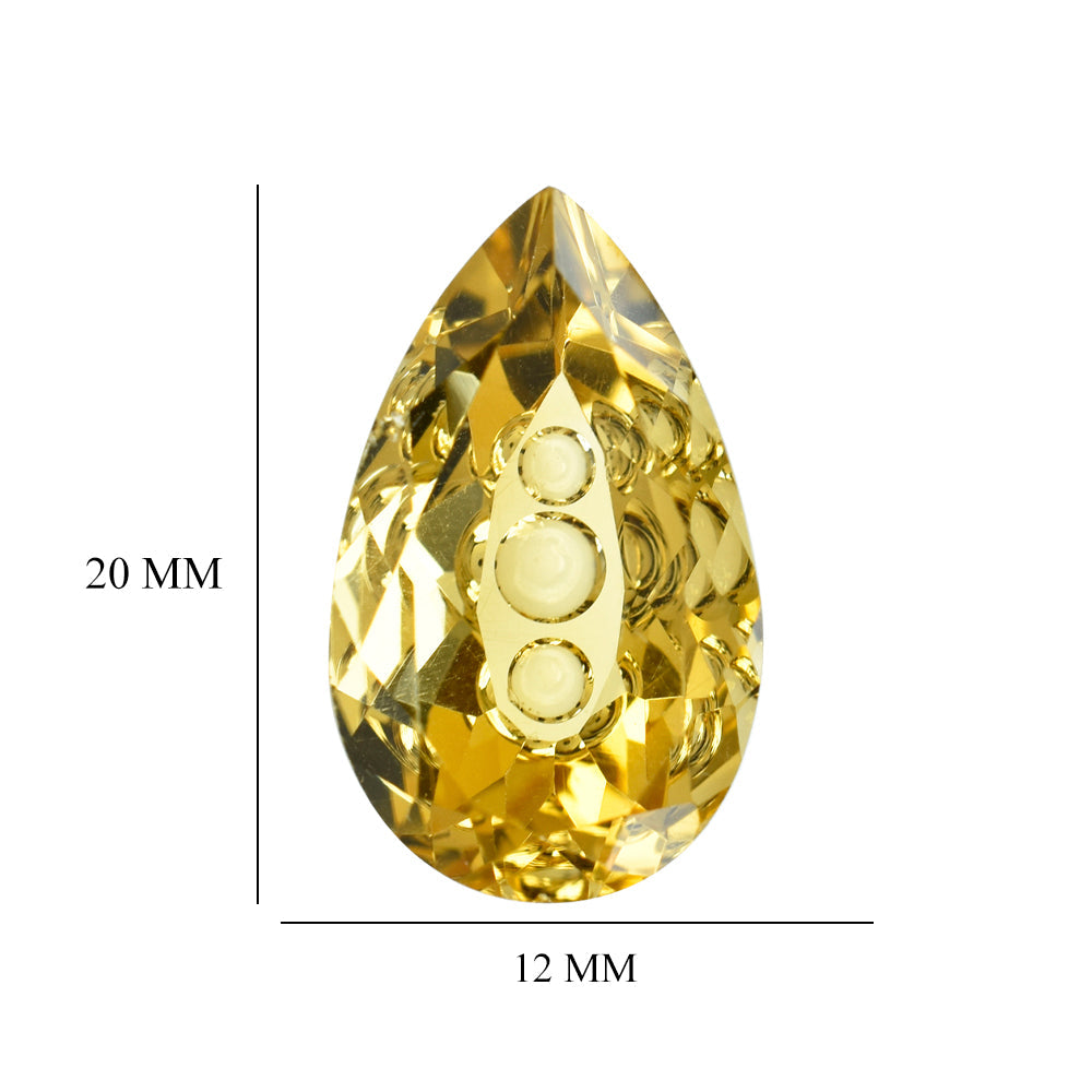 CITRINE (GOLDEN) (SUPER BUBBLE) PEAR (DES#123) (C-2) 20X12MM 10.75 Cts.