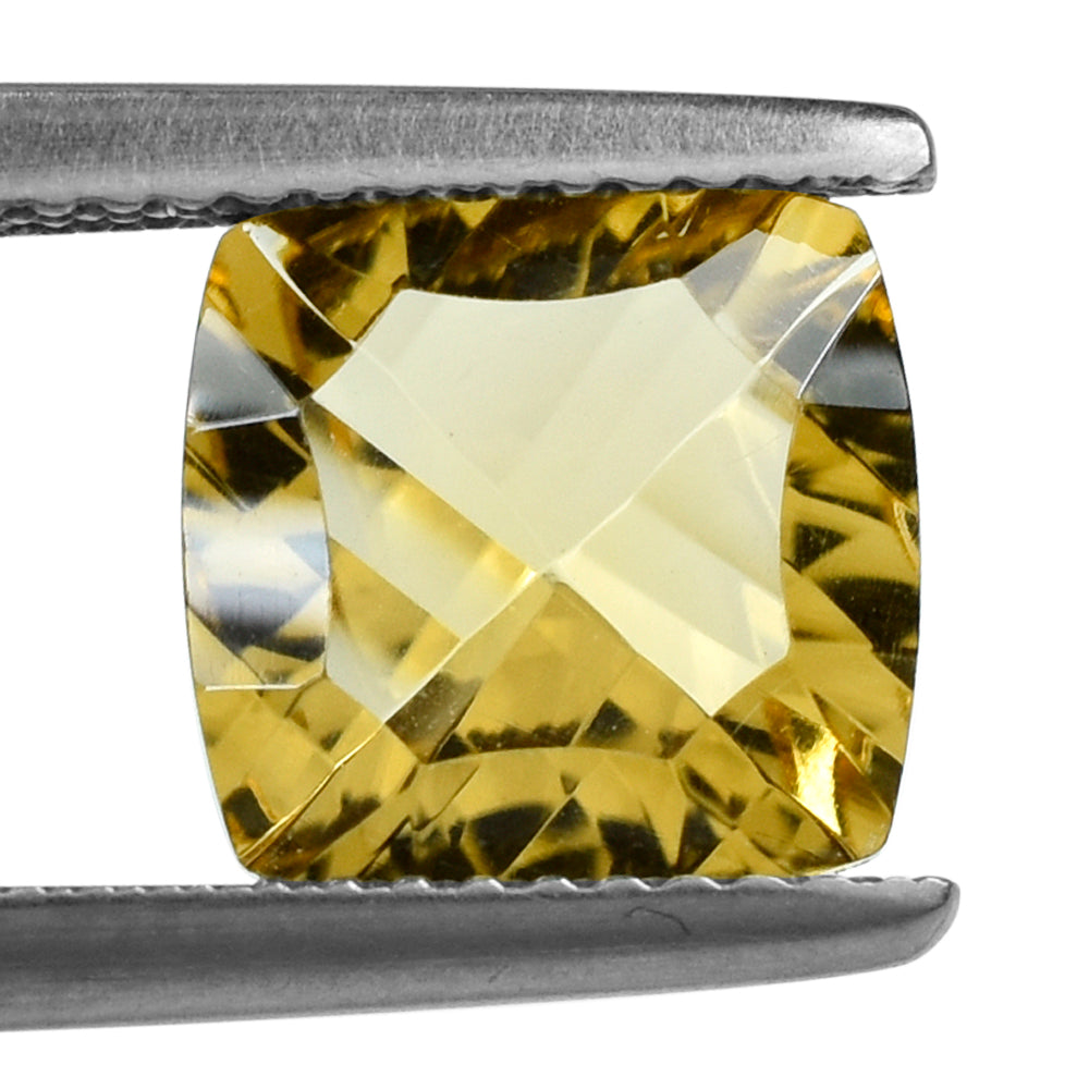 CITRINE (GOLDEN) CONCAVE CUT CUSHION (DES#71) (C-2) 9MM 2.43 Cts.