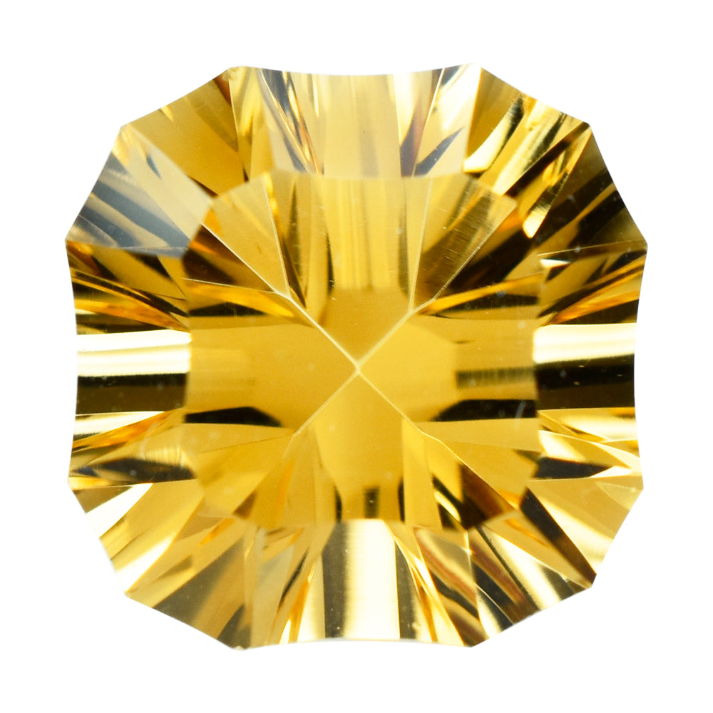 CITRINE (GOLDEN) CONCAVE CUT CUSHION (DES#22) (C-2) 12MM 7.00 Cts.