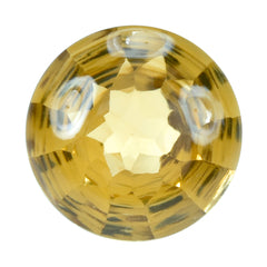 CITRINE (GOLDEN) BUFFTOP CONCAVE STEP CUT ROUND (DES#47) (C-2) 15MM 12.00 Cts.