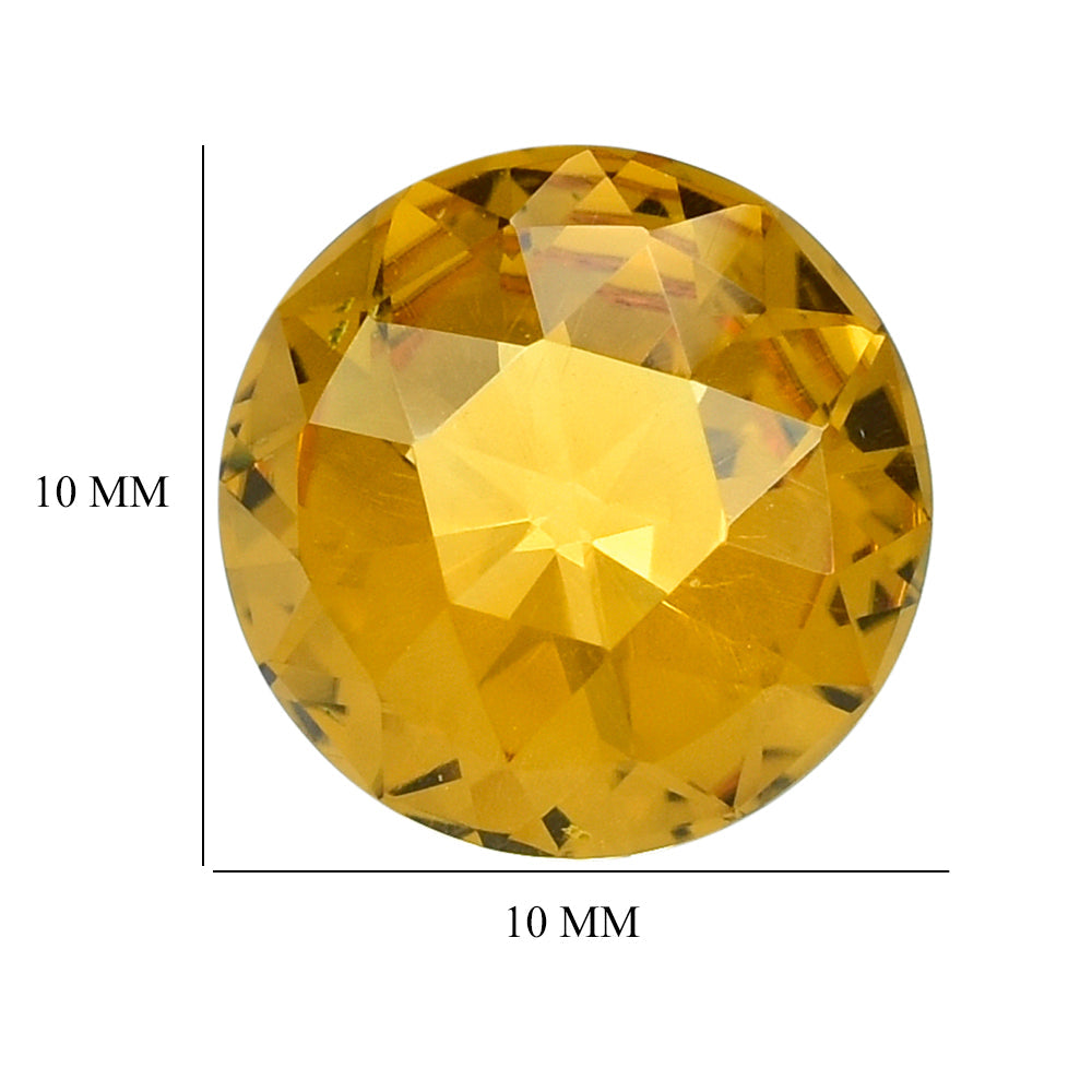 CITRINE (GOLDEN) HIGH DOME ROSE CUT ROUND (DES#17) (C-1) 10MM 3.25 Cts.