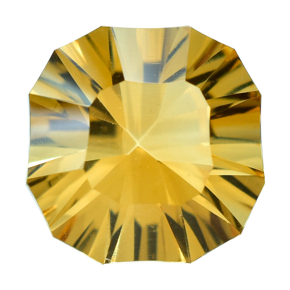 CITRINE (GOLDEN) CONCAVE NINETY CUT CUSHION (DES#22) (C-2) 8MM 1.86 Cts.