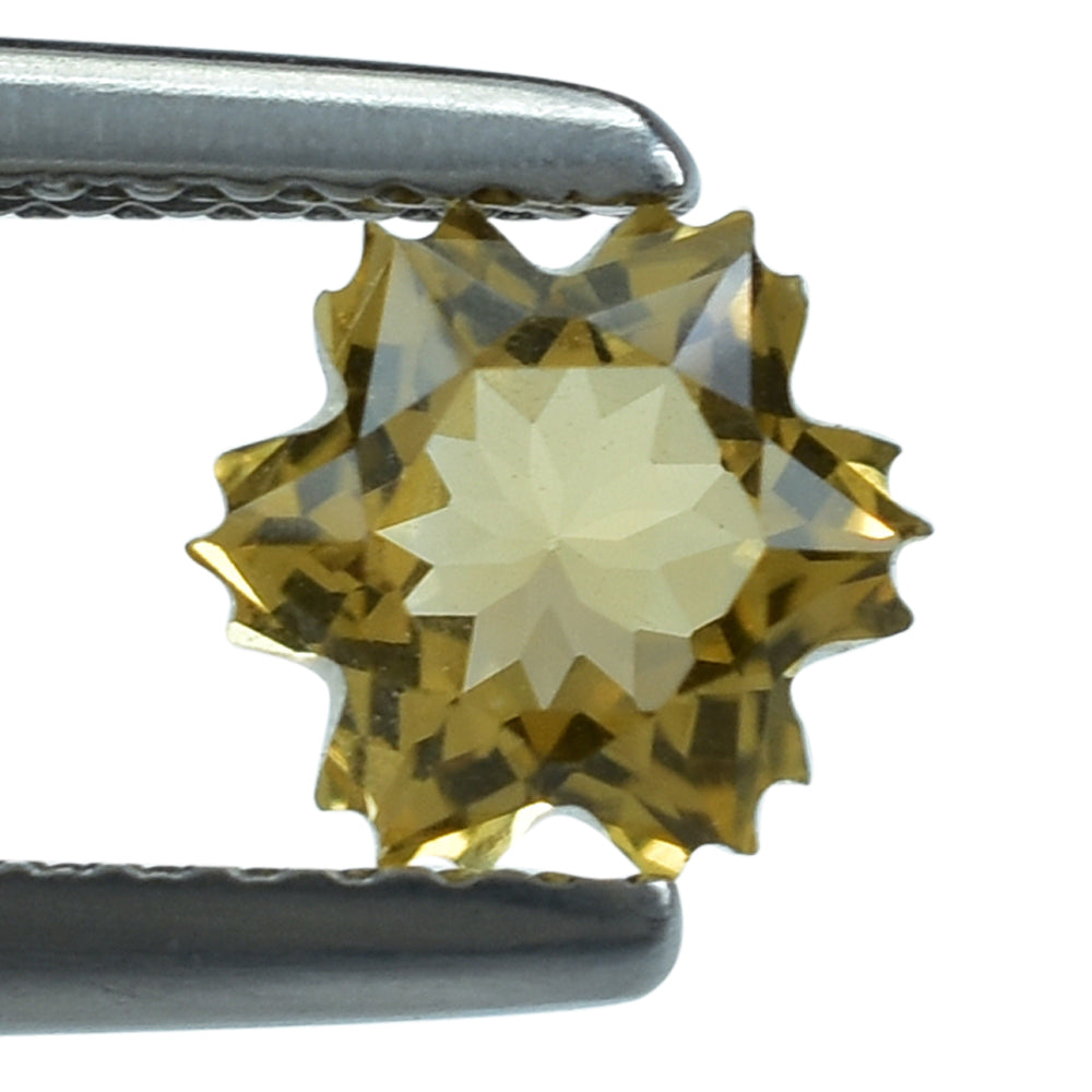 CITRINE (GOLDEN) CUT SNOWFLAKE SHAPE 6.00MM (C-2) (THICKNESS :-4.50MM) 0.87 Cts.