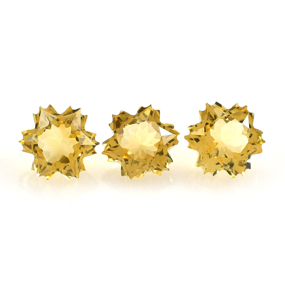 CITRINE (GOLDEN) CUT SNOWFLAKE SHAPE 6.00MM (C-2) (THICKNESS :-4.50MM) 0.87 Cts.