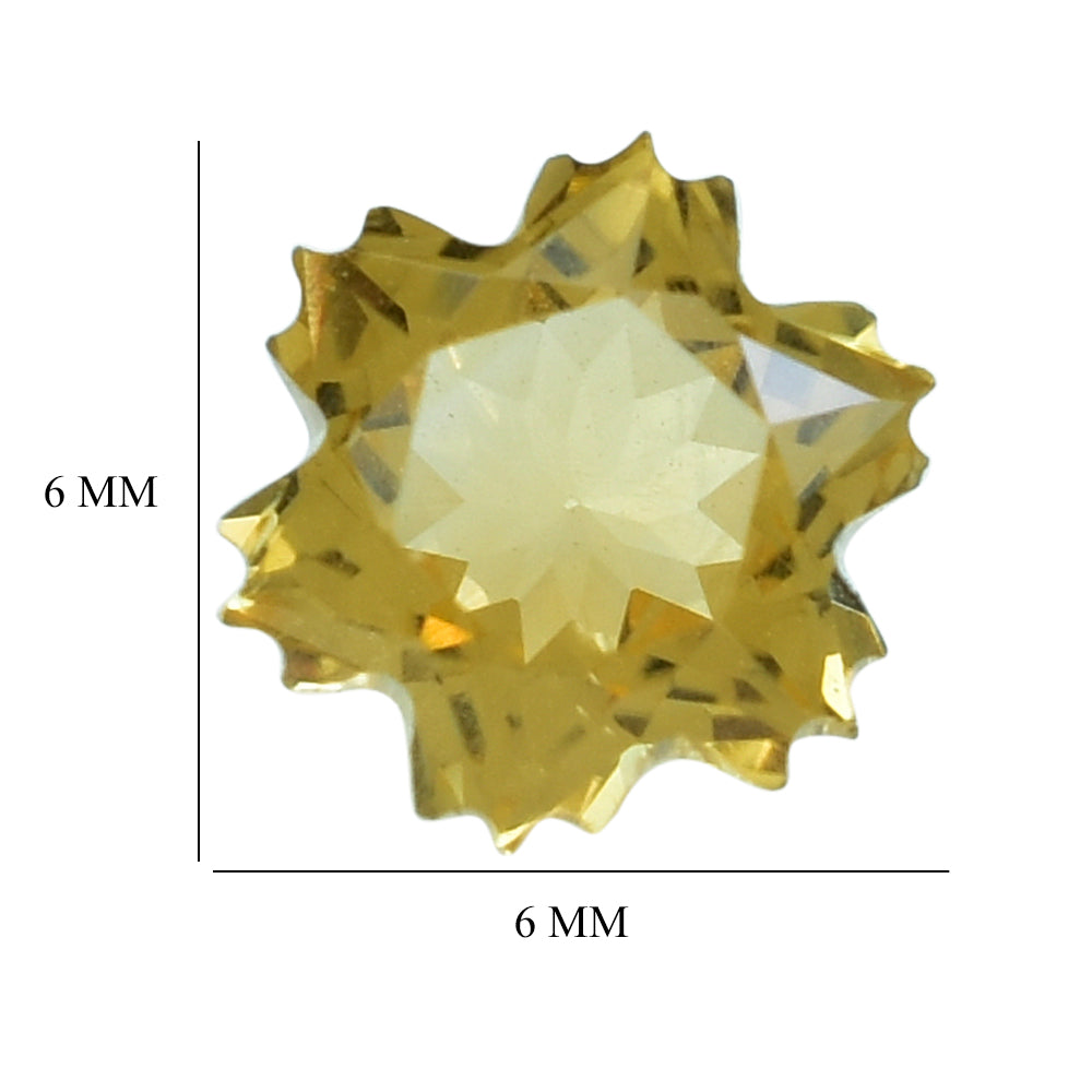 CITRINE (GOLDEN) CUT SNOWFLAKE SHAPE 6.00MM (C-2) (THICKNESS :-4.50MM) 0.87 Cts.