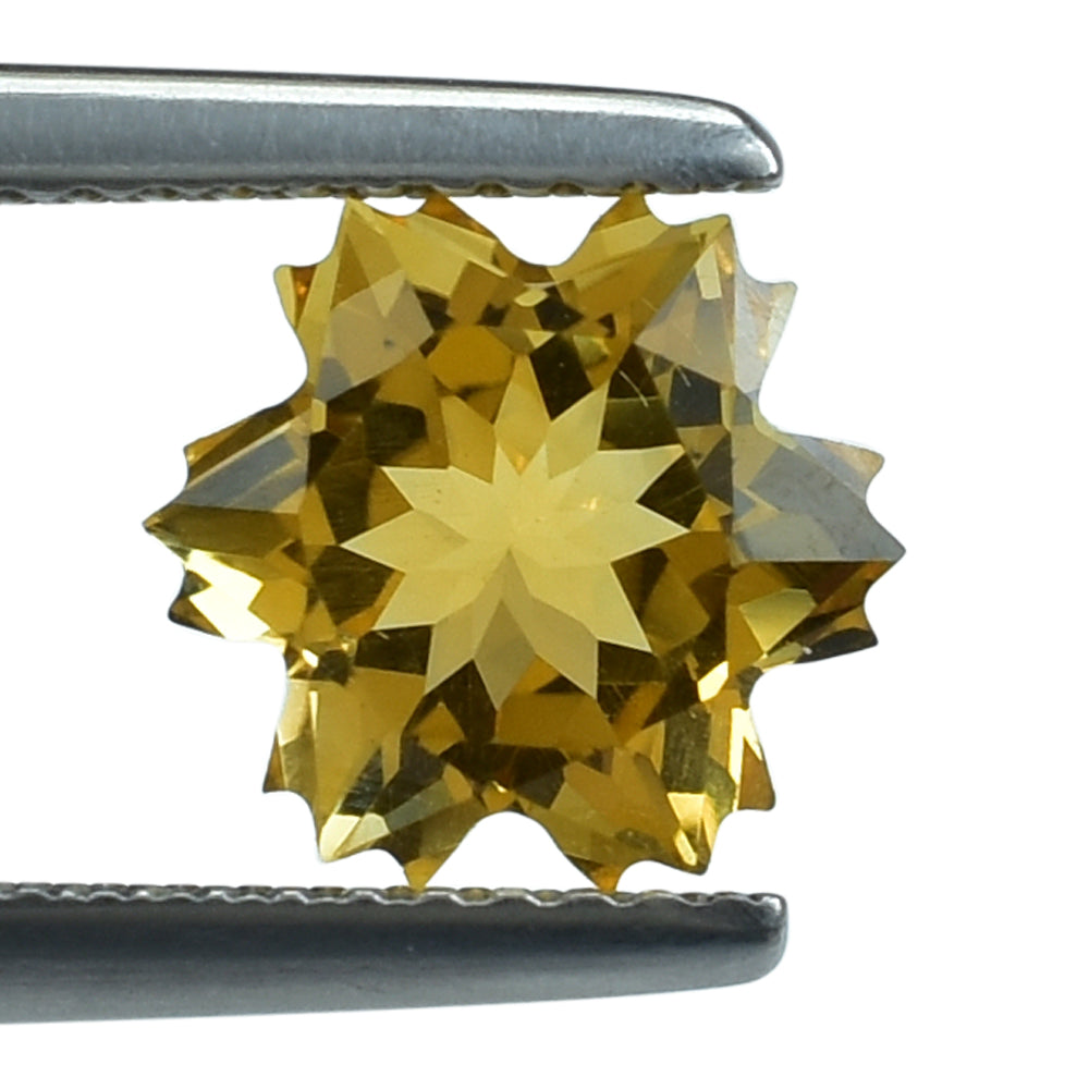 CITRINE (GOLDEN) CUT SNOWFLAKE SHAPE 8.00MM (C-2) (THICKNESS :-6.00MM) 2.06 Cts.