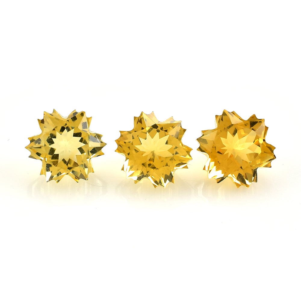 CITRINE (GOLDEN) CUT SNOWFLAKE SHAPE 8.00MM (C-2) (THICKNESS :-6.00MM) 2.06 Cts.