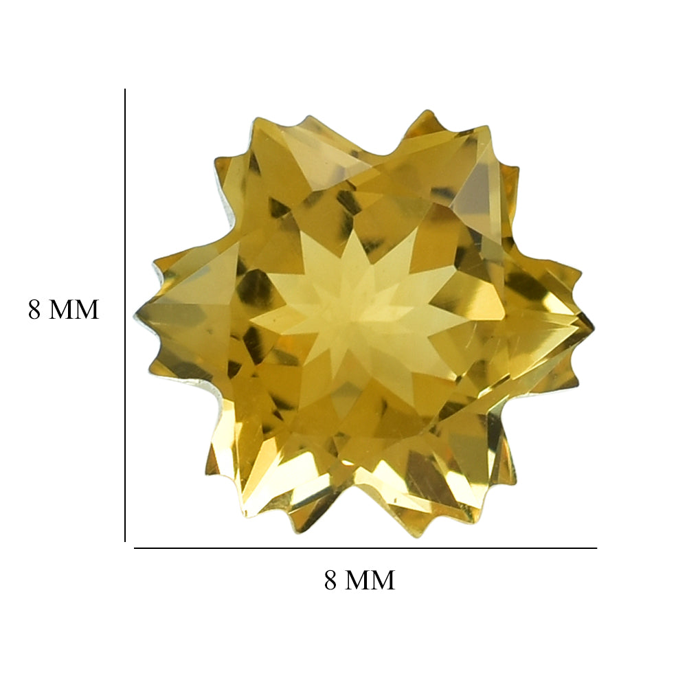 CITRINE (GOLDEN) CUT SNOWFLAKE SHAPE 8.00MM (C-2) (THICKNESS :-6.00MM) 2.06 Cts.