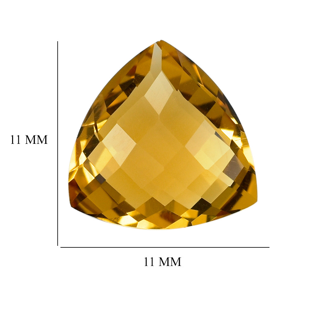 CITRINE (GOLDEN) CHECKER CUT BRIOLETTE TRILLION (C1) 11MM 4.04 Cts.