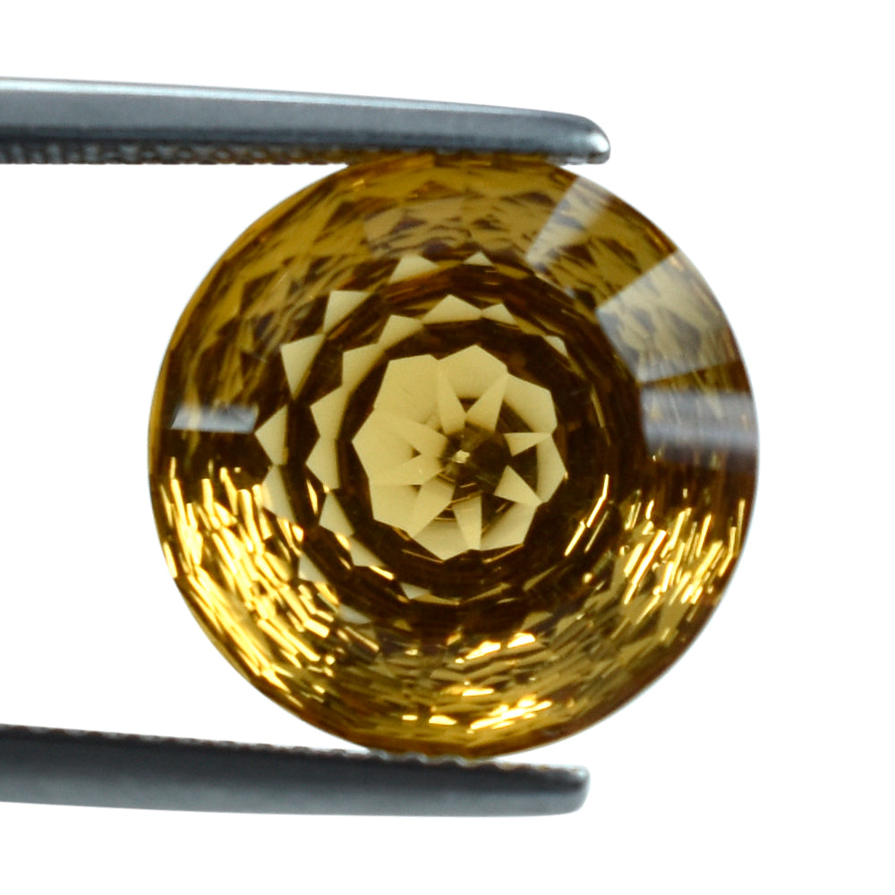 CITRINE (ORANGE) NIRWANA CUT ROUND (DES#81) 14MM 8.10 Cts.