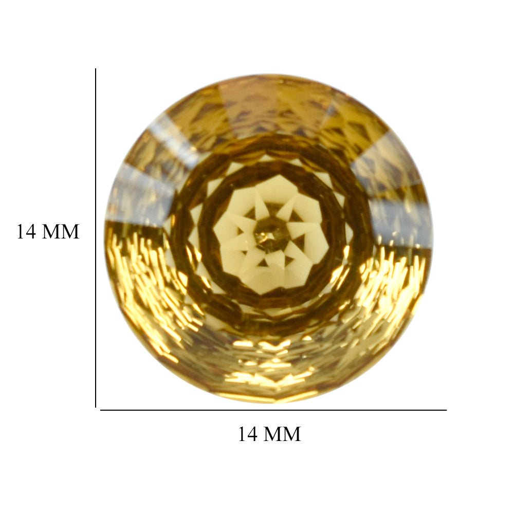 CITRINE (ORANGE) NIRWANA CUT ROUND (DES#81) 14MM 8.10 Cts.