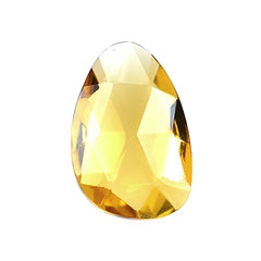 GOLDEN CITRINE ROSE CUT BRIOLETTE PEARISH 12X8MM 2.13 Cts.