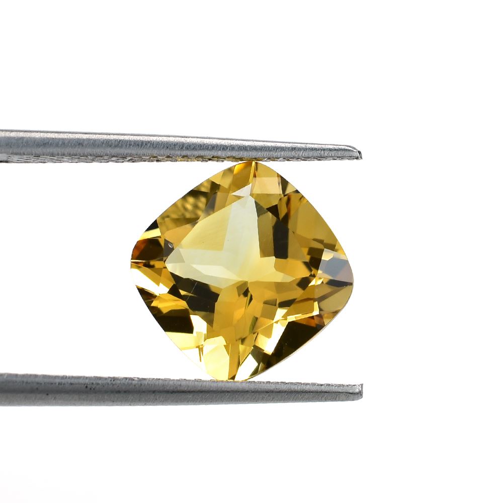 GOLDEN CITRINE CUT CUSHION (C-2)(SI) 10.00X10.00 MM 3.56 Cts.