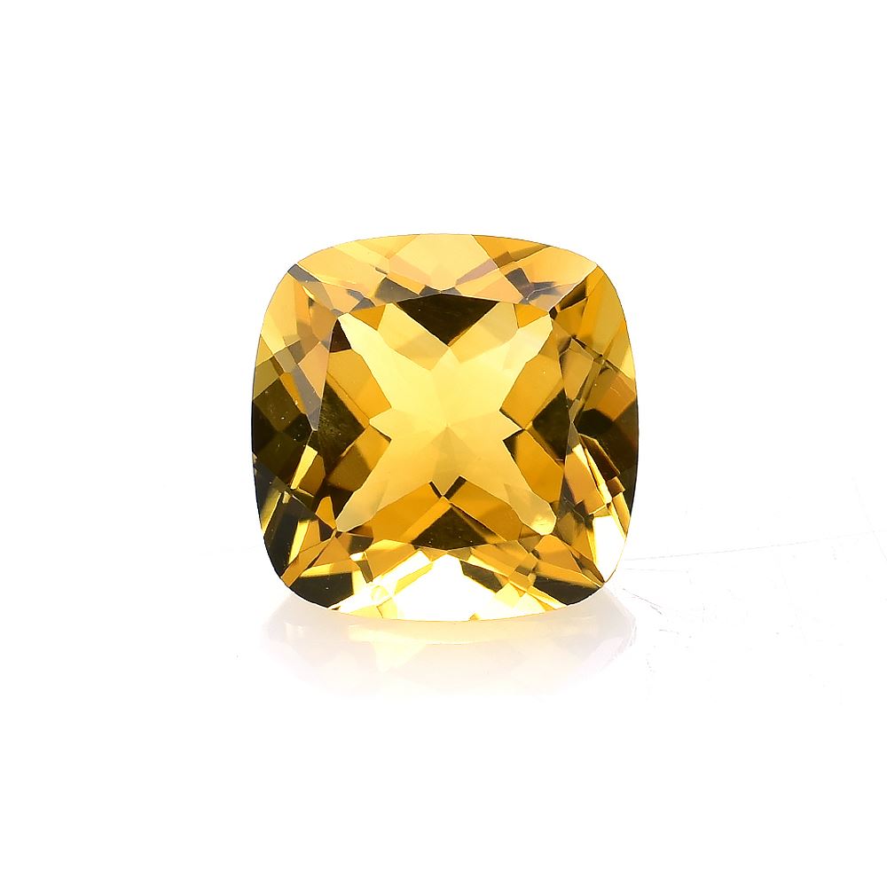 GOLDEN CITRINE CUT CUSHION (C-1) 10.00X10.00 MM 3.79 Cts.