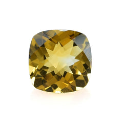 GOLDEN CITRINE CHECKER CUT CUSHION SRC (C-1)(CLEAN) 10.00X10.00 MM 3.77 Cts.