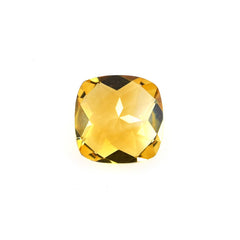 GOLDEN CITRINE CHECKER CUT CUSHION SRC (C-1)(CLEAN) 10.00X10.00 MM 3.77 Cts.