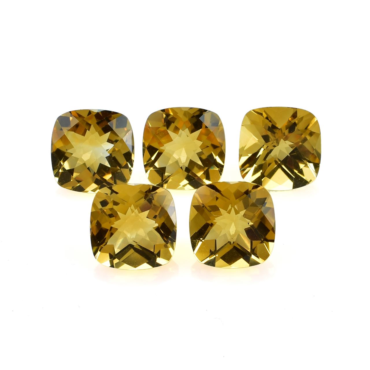 GOLDEN CITRINE CHECKER CUT CUSHION SRC (C-1)(CLEAN) 10.00X10.00 MM 3.77 Cts.