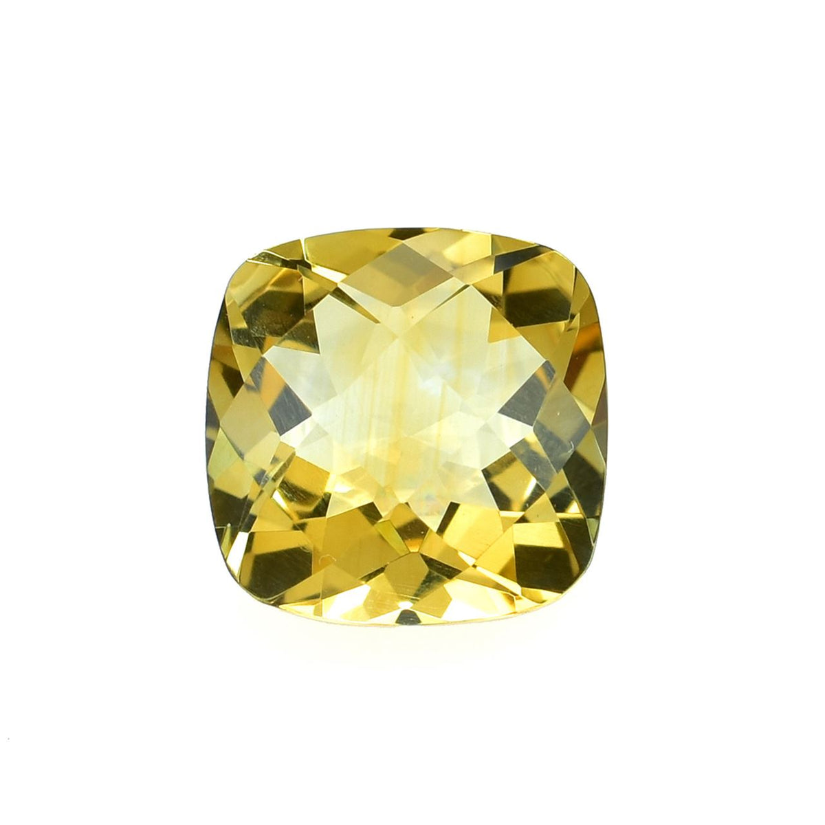 GOLDEN CITRINE CHECKER CUT CUSHION SRC (C-3)(CLEAN) 10.00X10.00 MM 3.86 Cts.