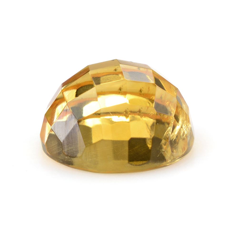 YELLOW CITRINE CHECKER ROUND CAB (SI) 14MM 10.36 Cts.