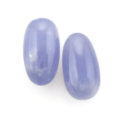 NATURAL AFRICAN BLUE CHALCEDONY PLAIN OLIVE 15X8MM7.49Cts.