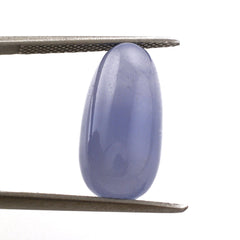 NATURAL AFRICAN BLUE CHALCEDONY PLAIN OLIVE 18X9MM 11.50Cts.