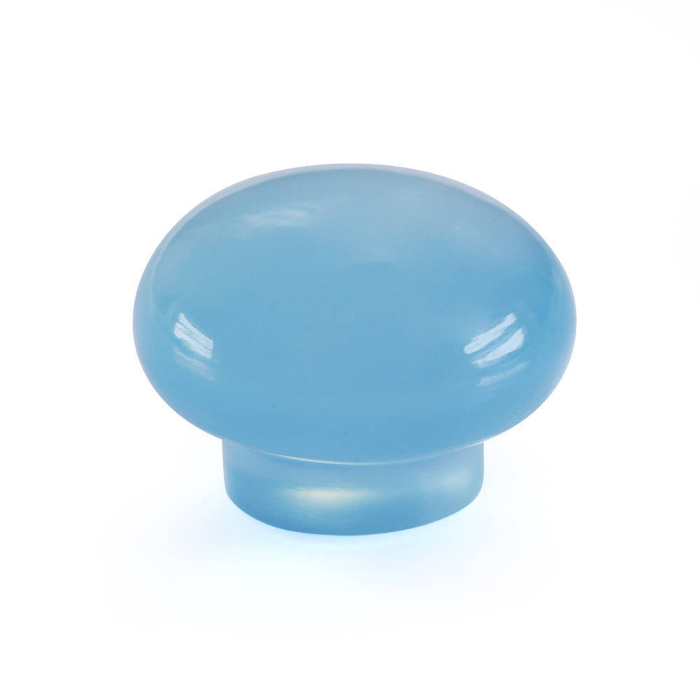 DYED BLUE CHALCEDONY PLAIN ROUND BOTTLE CORK 9.80MM 4.70 Cts.