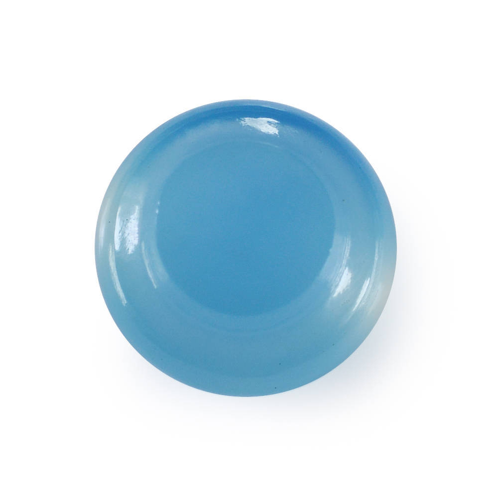 DYED BLUE CHALCEDONY PLAIN ROUND BOTTLE CORK 9.80MM 4.70 Cts.