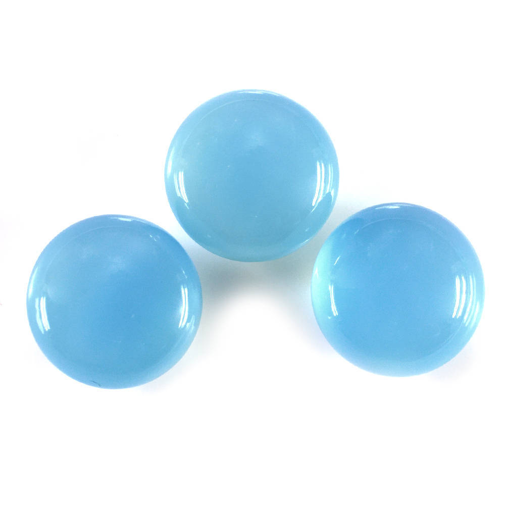 DYED BLUE CHALCEDONY PLAIN ROUND BOTTLE CORK 9.80MM 4.70 Cts.