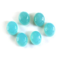 DYED PARIABA CHALCEDONY OVAL CAB FROSTED BOTTOM 10X8MM 4.07 Cts.