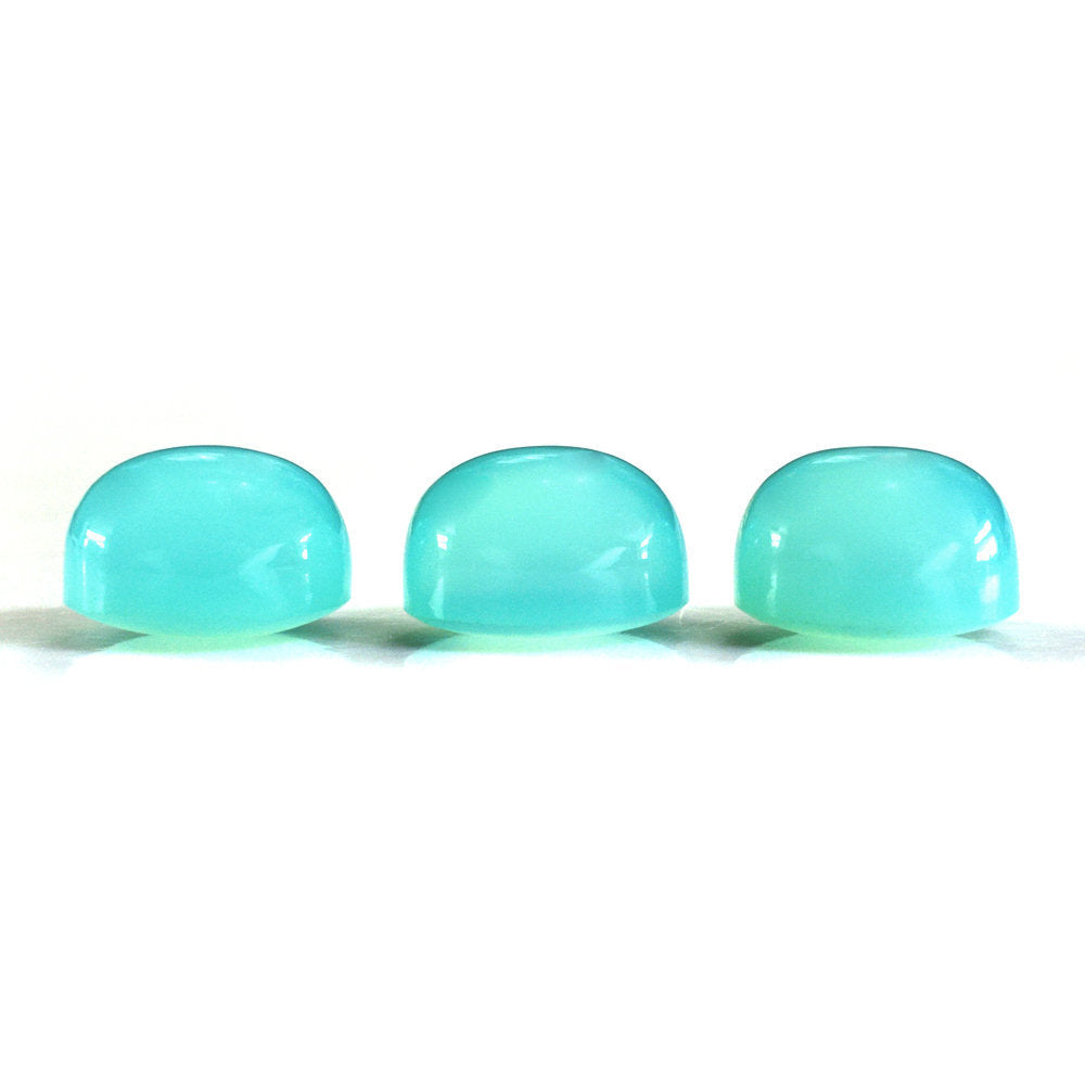 DYED PARIABA CHALCEDONY OVAL CAB FROSTED BOTTOM 10X8MM 4.07 Cts.