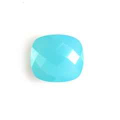 DYED PARIABA CHALCEDONY CHECKER CUT BRIOLETTE CUSHION 10X9MM 3.18 Cts.