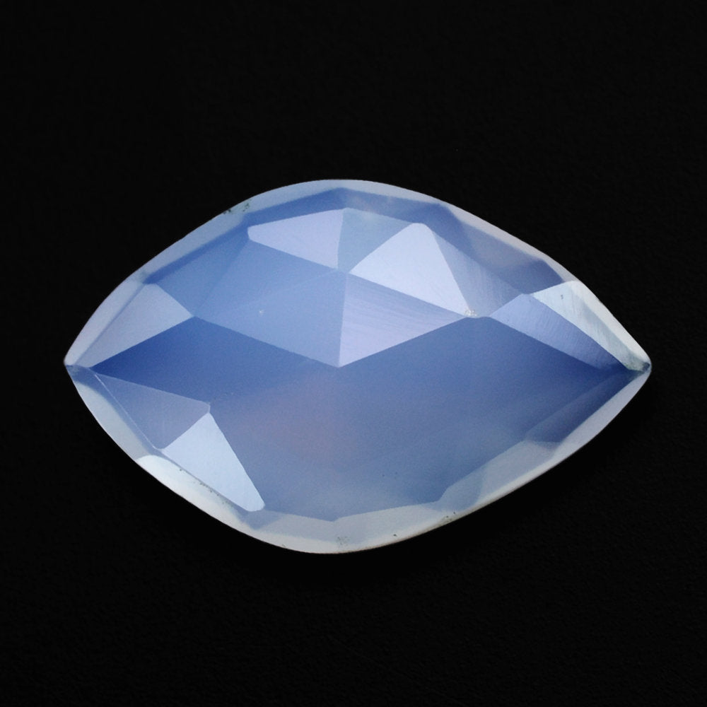 NATURAL CHALCEDONY ROSE CUT BRIOLETTE IRREGULAR ONION SHAPE 14X9MM (LIGHT/CLEAN) 2.46 Cts.