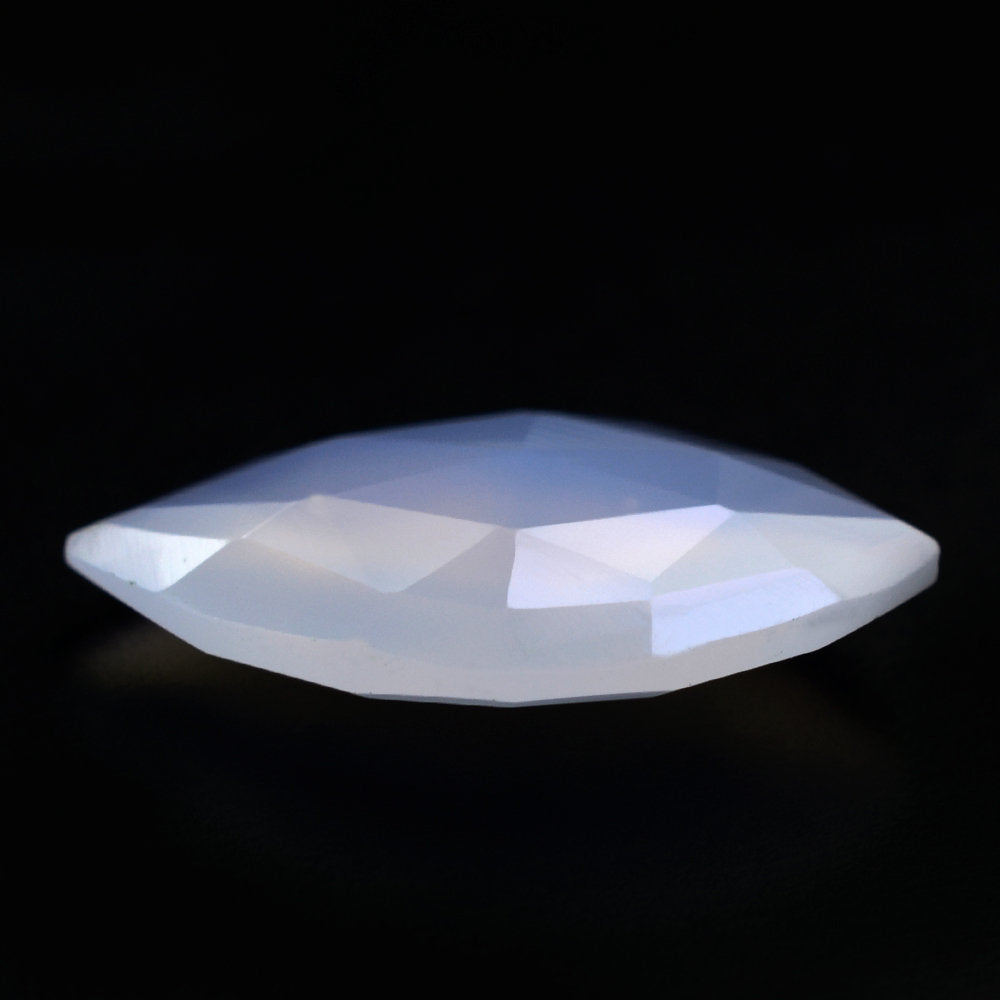 NATURAL CHALCEDONY ROSE CUT BRIOLETTE IRREGULAR ONION SHAPE 14X9MM (LIGHT/CLEAN) 2.46 Cts.