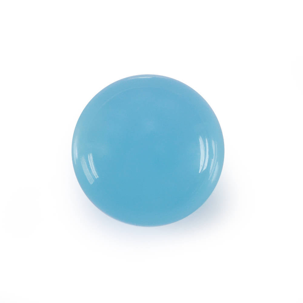 NATURAL BLUE CHALCEDONY PLAIN ROUND BOTTLE CORK 9.80MM 4.81 Cts.