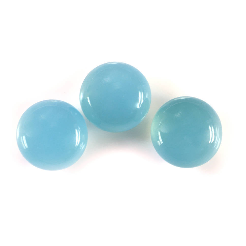 NATURAL BLUE CHALCEDONY PLAIN ROUND BOTTLE CORK 9.80MM 4.81 Cts.