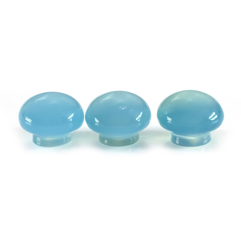 NATURAL BLUE CHALCEDONY PLAIN ROUND BOTTLE CORK 9.80MM 4.81 Cts.