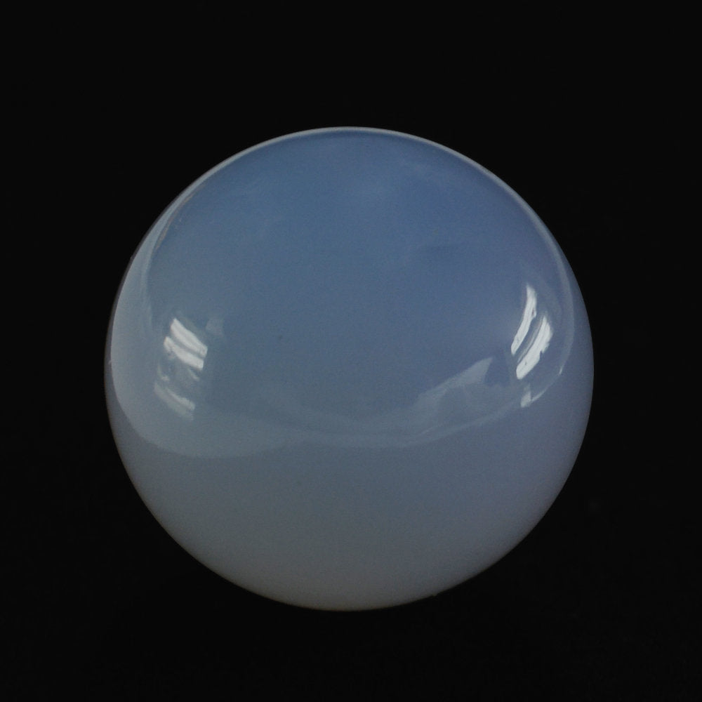 NATURAL BLUE CHALCEDONY ROUND BALL (TURKISH) (HALF DRILL) 14MM 18.78 Cts.