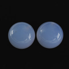 NATURAL BLUE CHALCEDONY ROUND BALL (TURKISH) (HALF DRILL) 14MM 18.78 Cts.